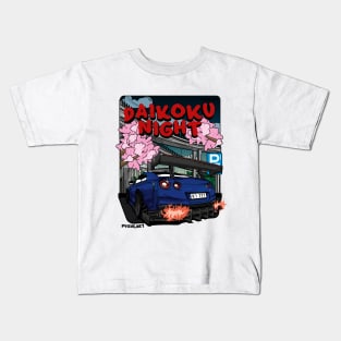 R35 GTR Godzilla Daikoku Night Racing Kids T-Shirt